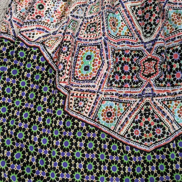 Maeve Anthropologie blue and red long sleeve printed dress size Medium - Picture 3 of 10